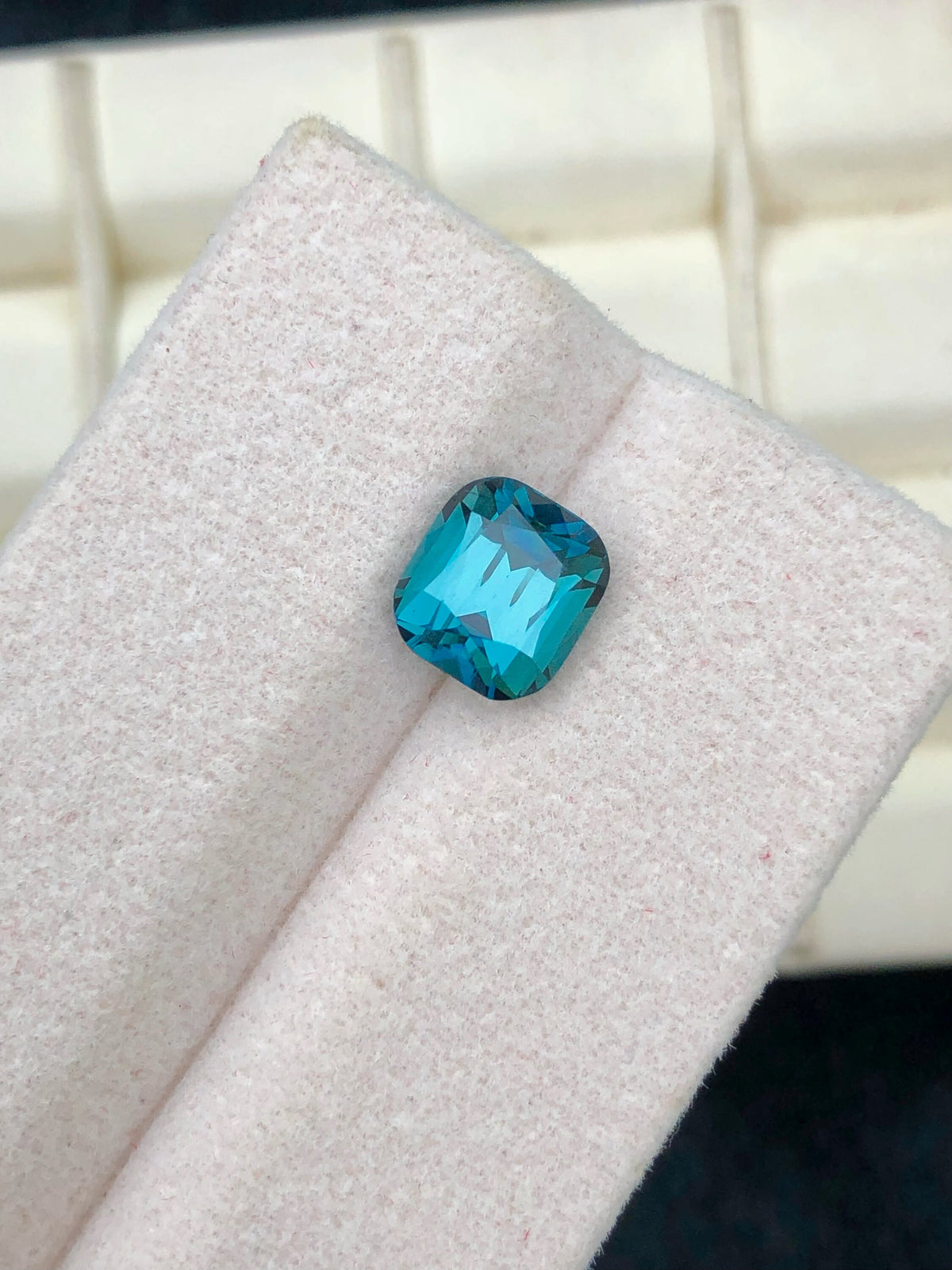 Lagoon Blue Tourmaline Gemstone: 2.05 CT Cushion Cut, Afghanistan