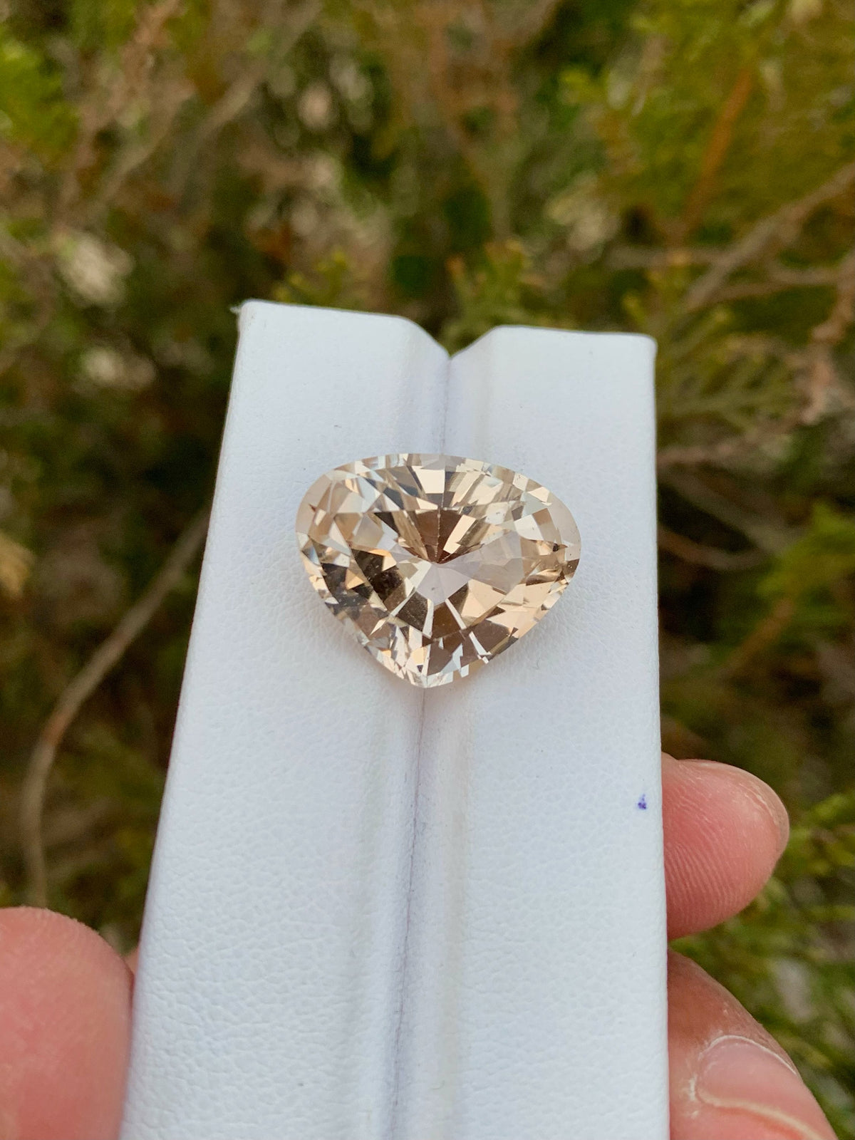 22.20 CT Unheated Imperial Topaz Gemstone: Fancy Trillion Cut
