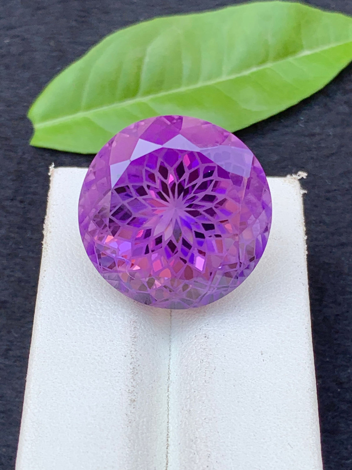 Natural Amethyst Gemstone: Round Brilliant Cut, 45 Carats