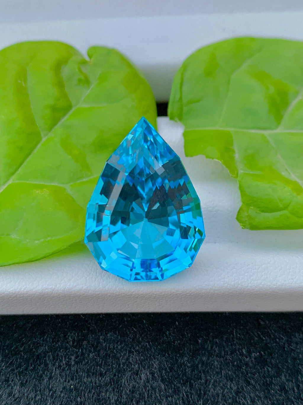 Pear Cut Swiss Blue Topaz Loose Gemstone, 36.45 CT