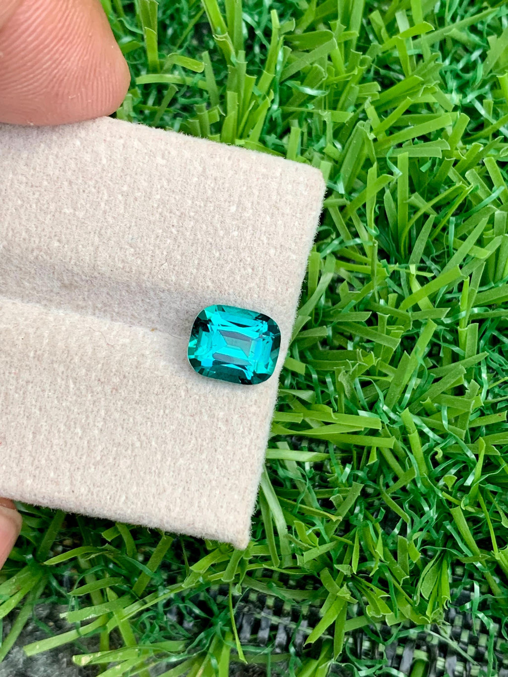Lagoon Tourmaline Gemstone: 1.65 CT Cushion Cut Ring Stone