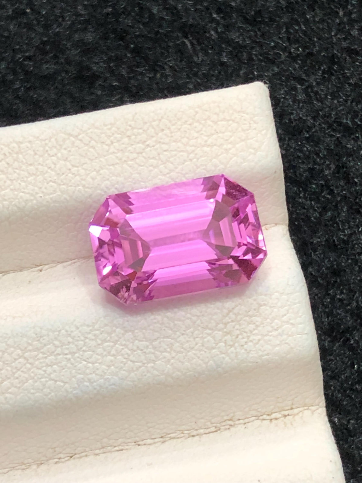 Pink Kunzite 5.50ct Emerald Cut Gemstone from Afghanistan – Vivid Pink Color loop clean Clarity