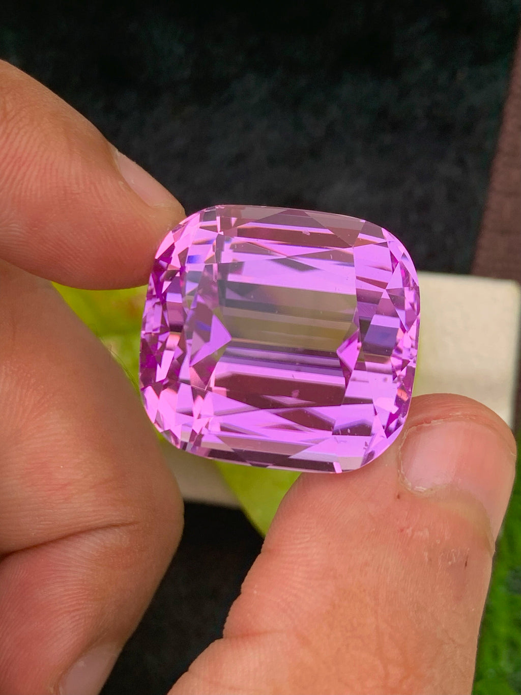 Natural Lilac Kunzite Gemstone: 78.95 CT Flawless Cushion Cut