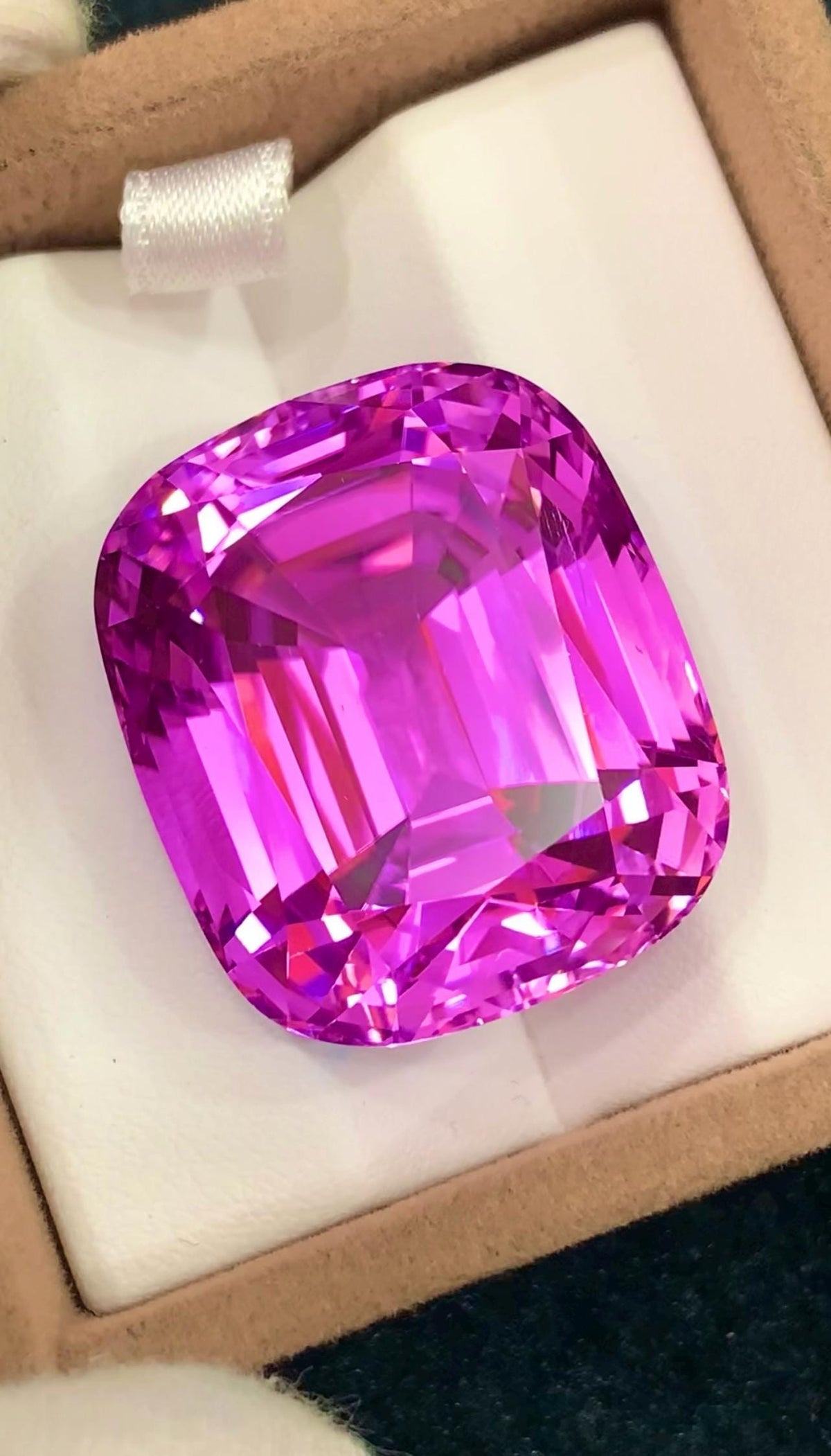 Vivid Pink Kunzite Gemstone 113.60 Carat Cushion Cut From Afghanistan