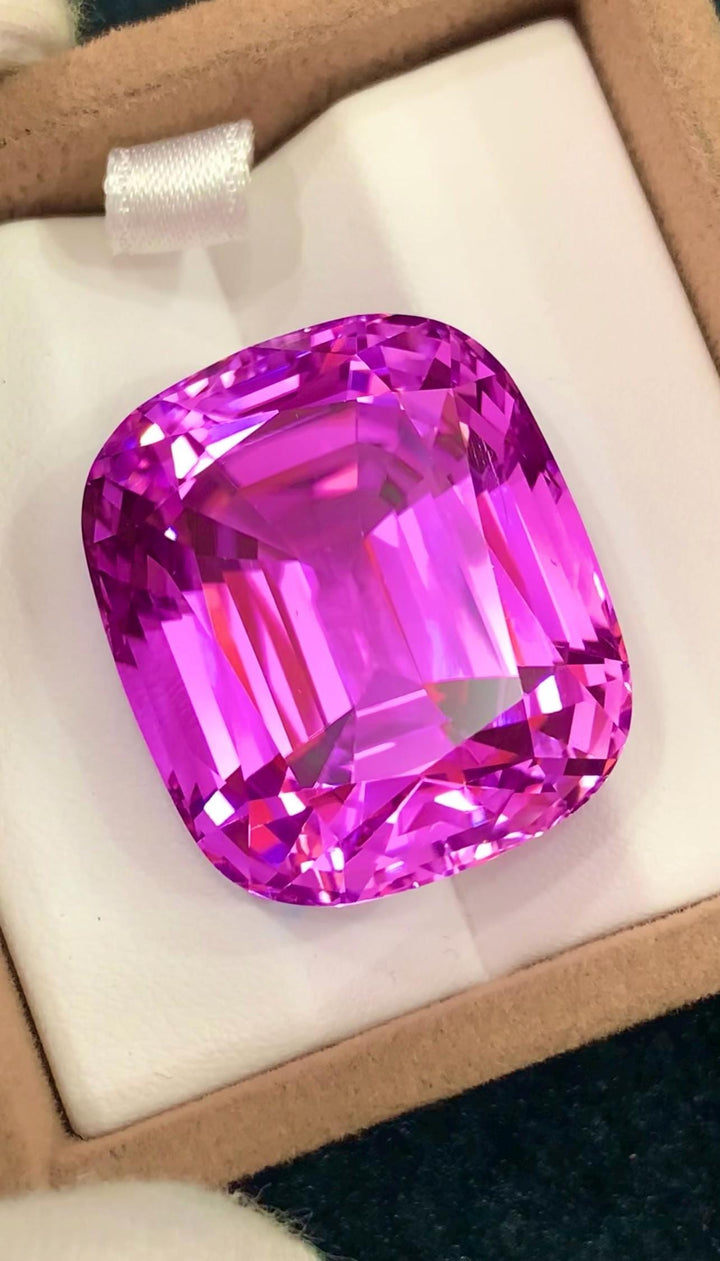 Vivid Pink Kunzite Gemstone 113.60 Carat Cushion Cut From Afghanistan