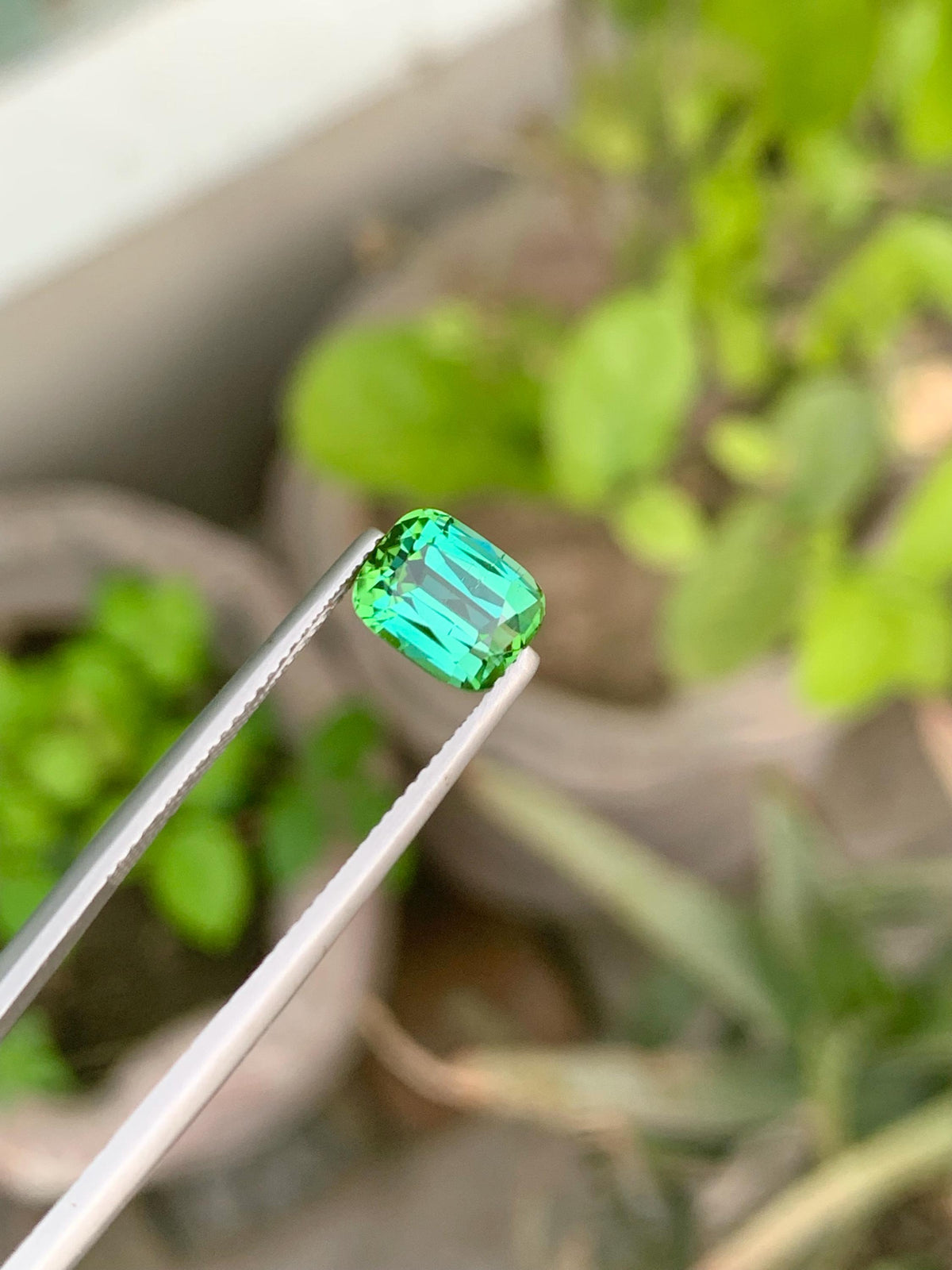 Natural Bluish Green Tourmaline Gemstone: Cushion Cut, 2.60 CT
