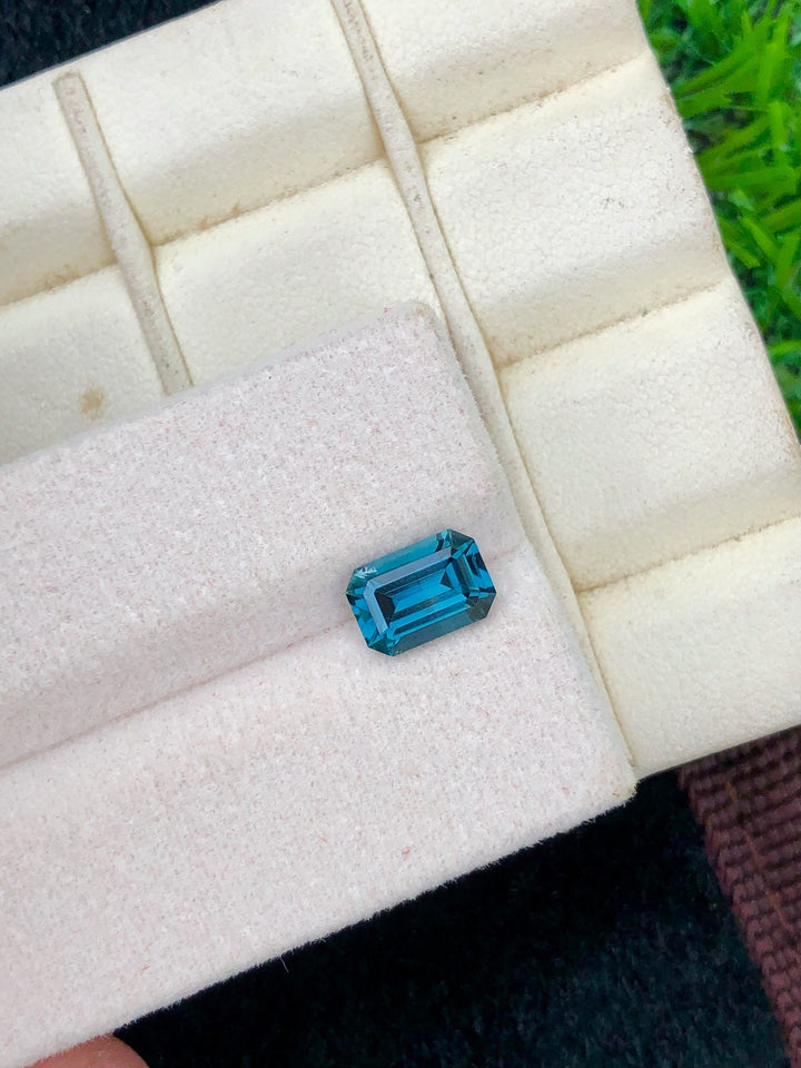 Blue Lagoon Tourmaline Gemstone: Emerald Cut, 1.40 CT, Afghanistan