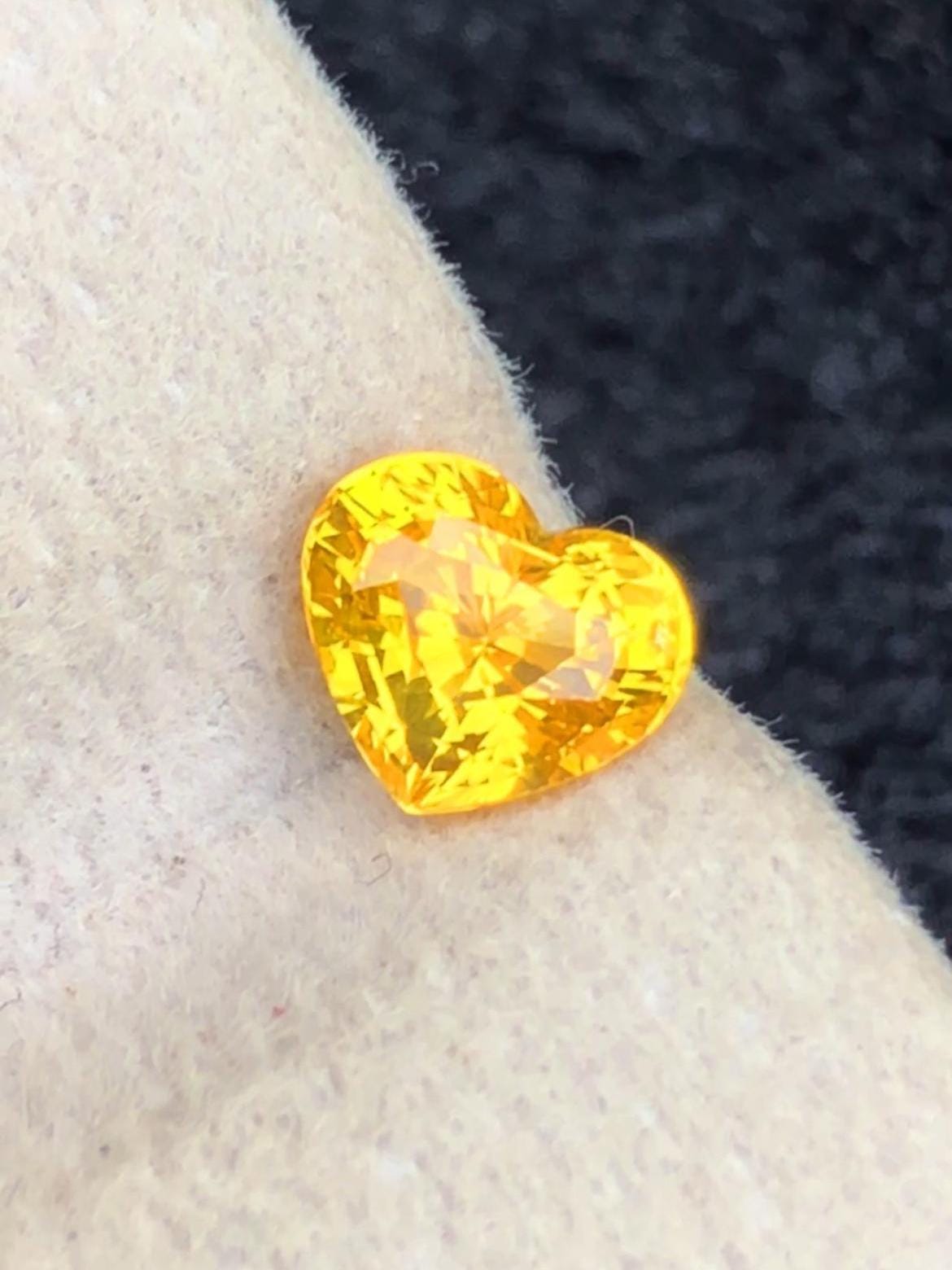 Yellow Sapphire 1.11ct Heart Cut • Vibrant Sri Lankan Gem