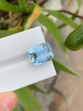 9.25 CT Santa Maria Blue Aquamarine Gemstone: Emerald Cut Loose Stone