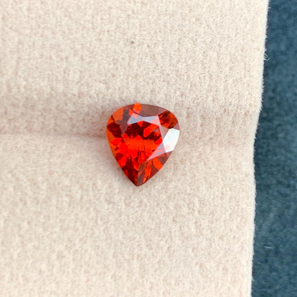 Spessartite Garnet 1.65ct Heart Shape – Vibrant Orange-Red Sparkle