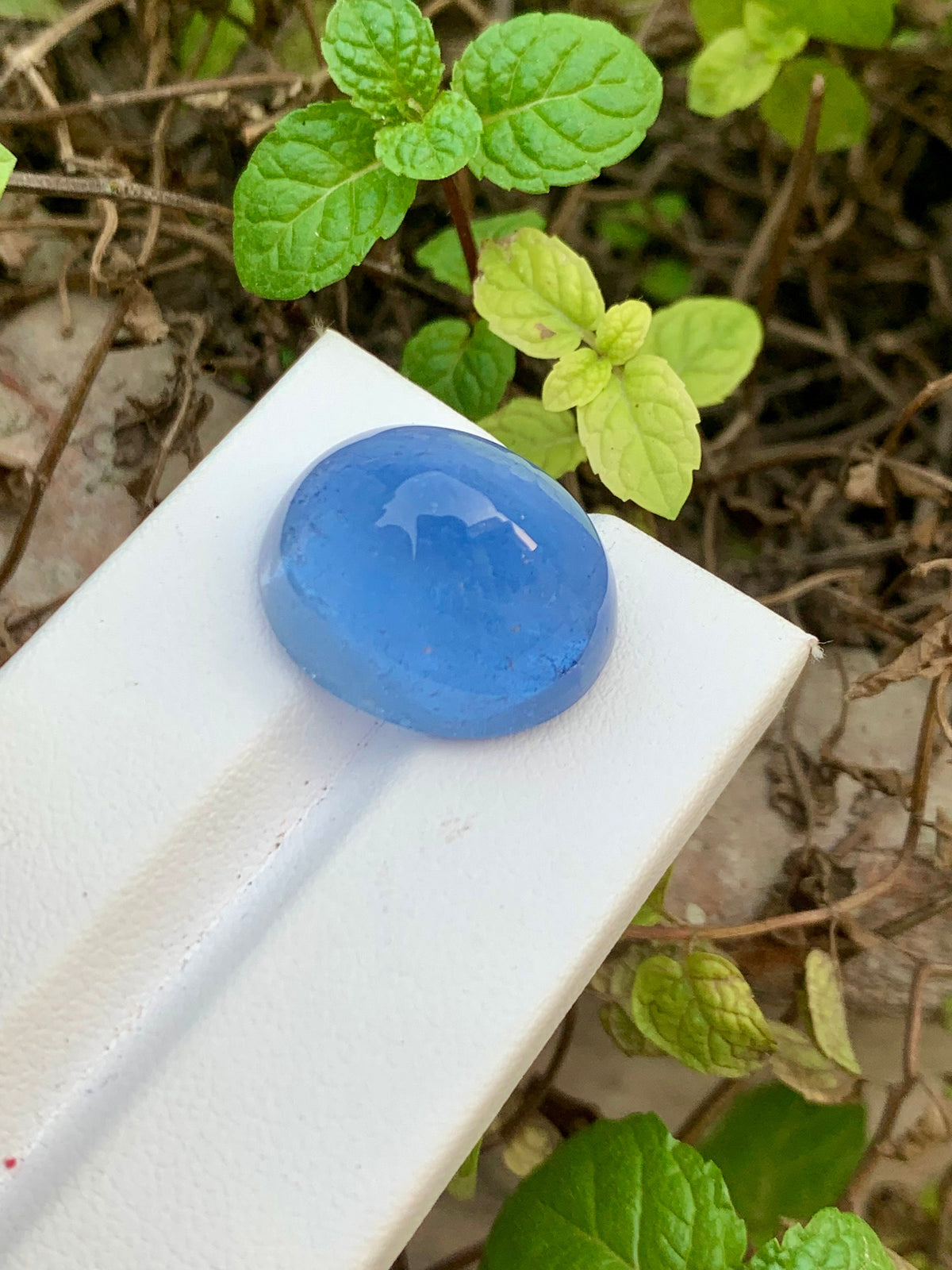 Natural Santa Maria Aquamarine Cabochon: Deep Sky Blue Gemstone (32.40 CT)