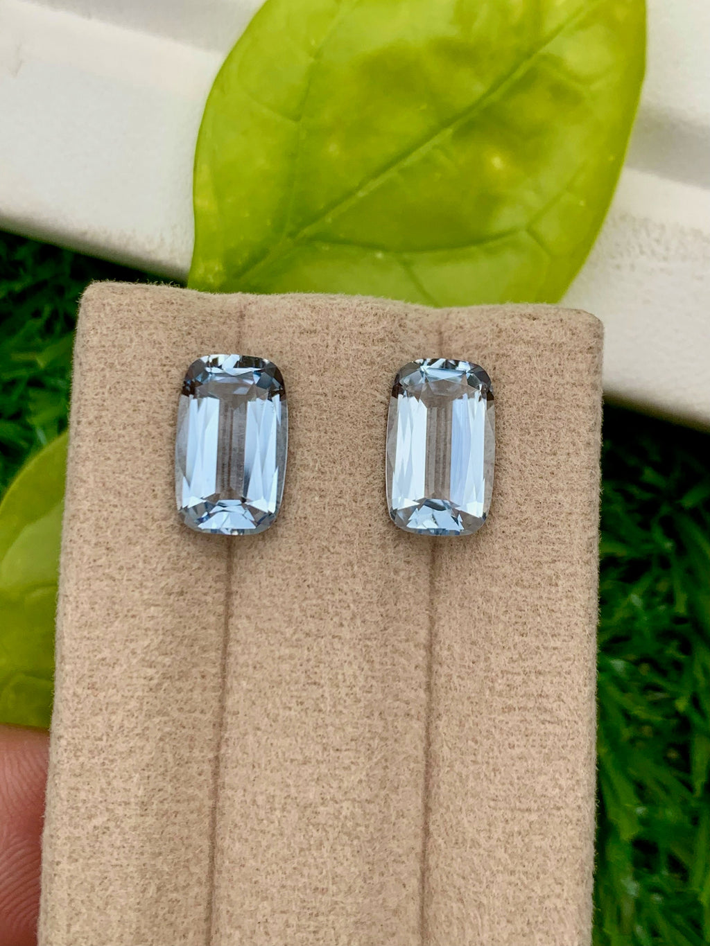 Santa Maria Blue Aquamarine Gemstone Pair: Cushion Cut, March Birthstone, 4.10 CT