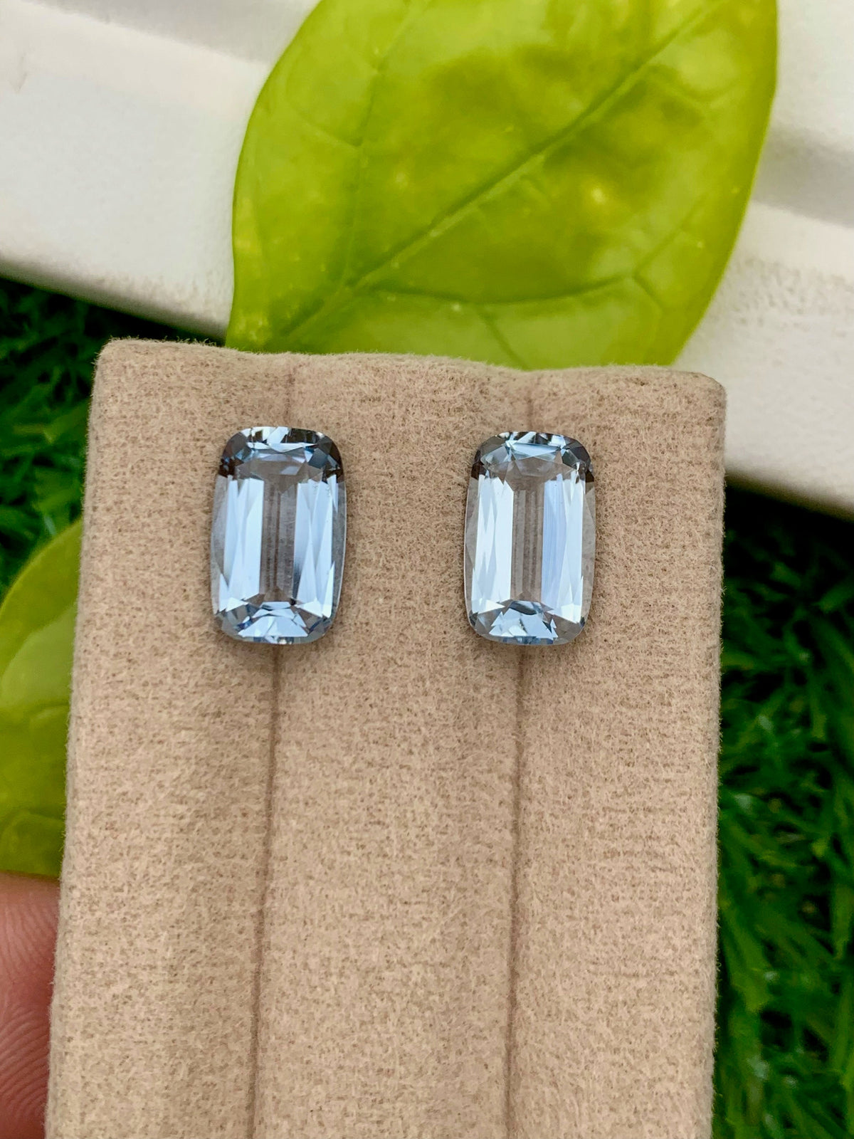 Santa Maria Blue Aquamarine Gemstone Pair: Cushion Cut, March Birthstone, 4.10 CT