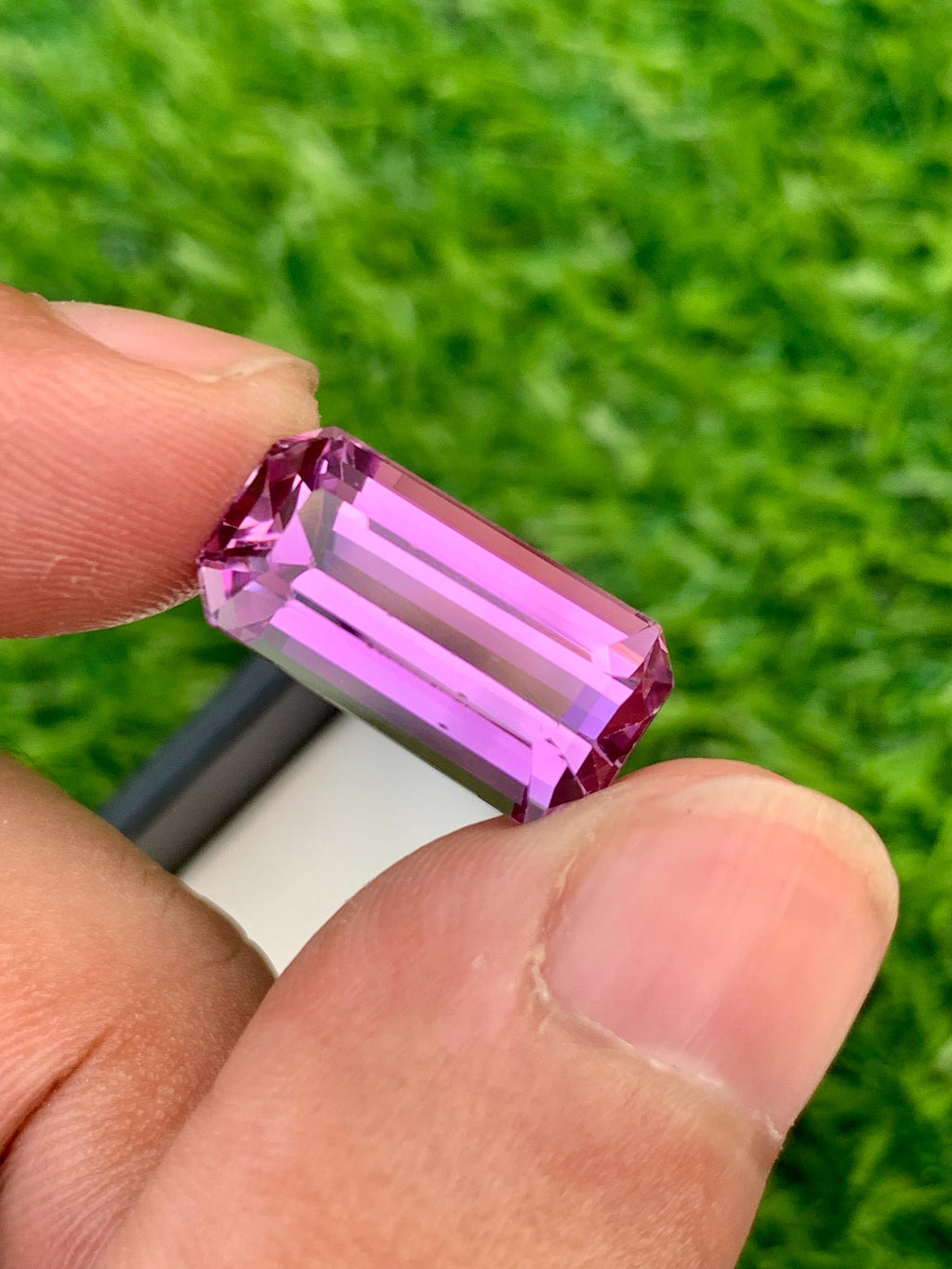 Magenta Kunzite Gemstone Necklace: Faceted Blush Pink Stone, 12.70 CT