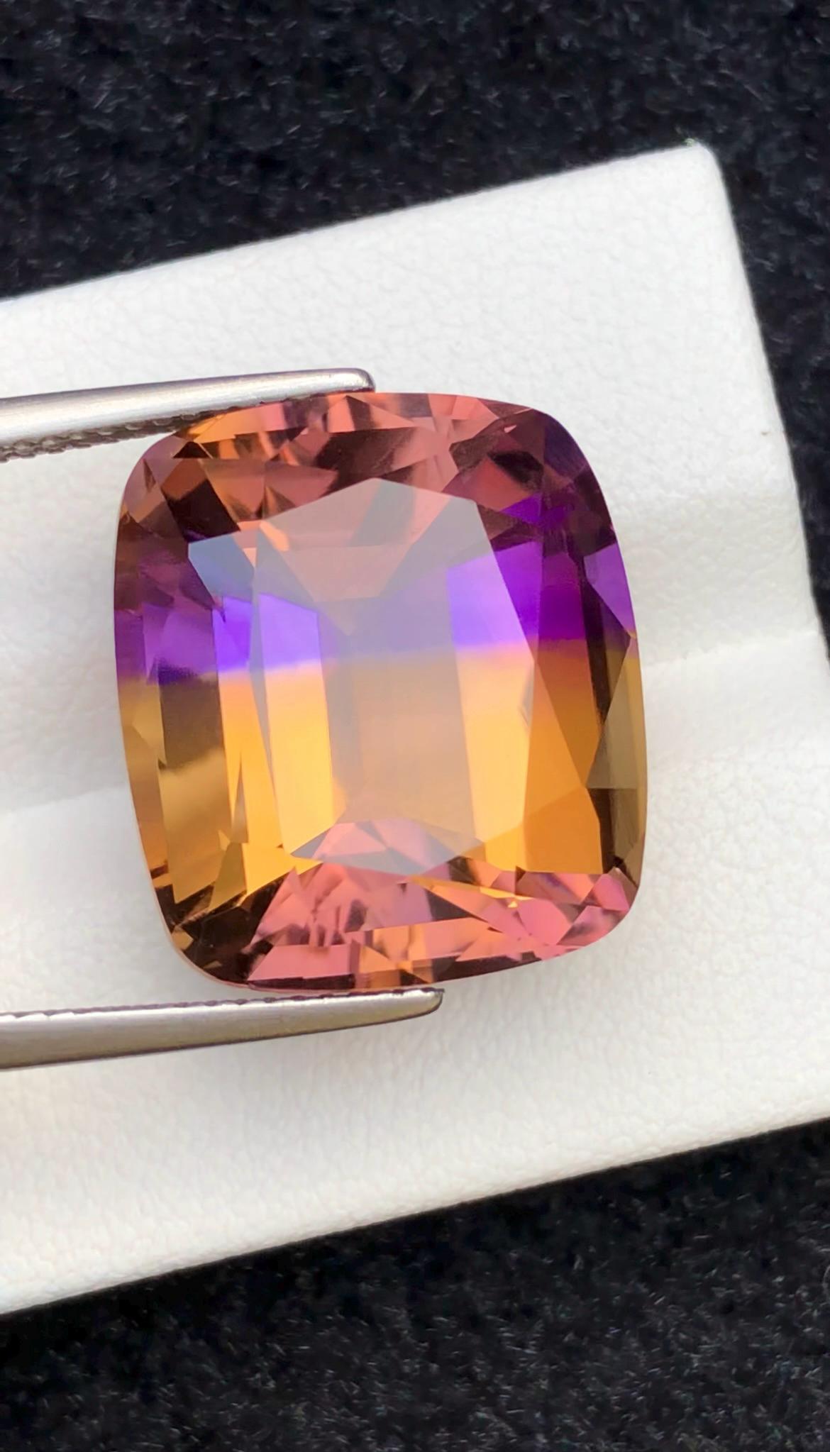 Bi-Color Ametrine 21.15ct Cushion Cut – Gemstone from Brazil