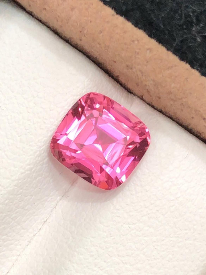 Neon Pink Rubellite 3.35ct Cushion Cut Madagascar