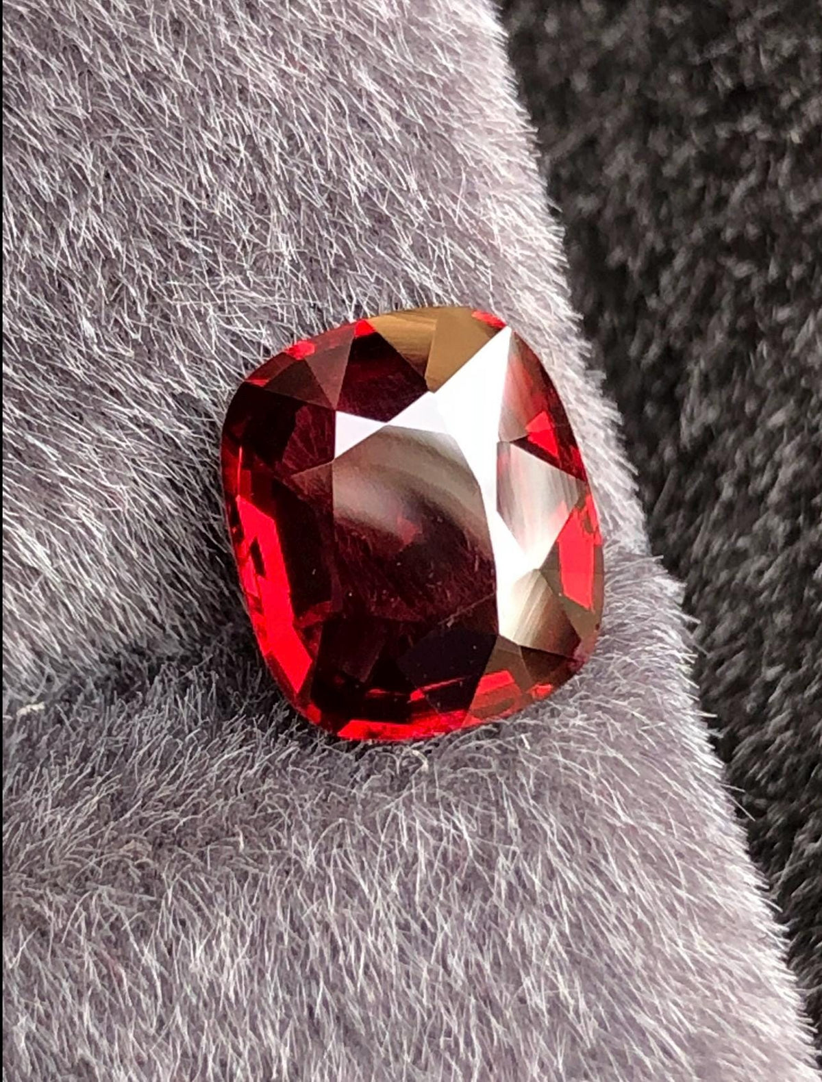 Vivid Red Spinel 2.09 ct Step Cushion Cut - Burma Gemstone Loose Stone