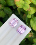 Pink Kunzite Pair 18.15ct Asscher Octagonal Cut – Matching Afghan Gemstones