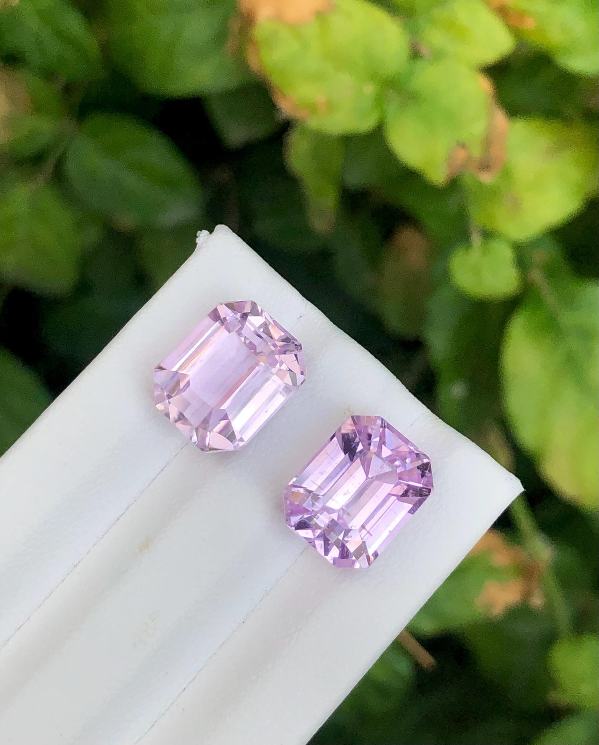Pink Kunzite Pair 18.15ct Asscher Octagonal Cut – Matching Afghan Gemstones