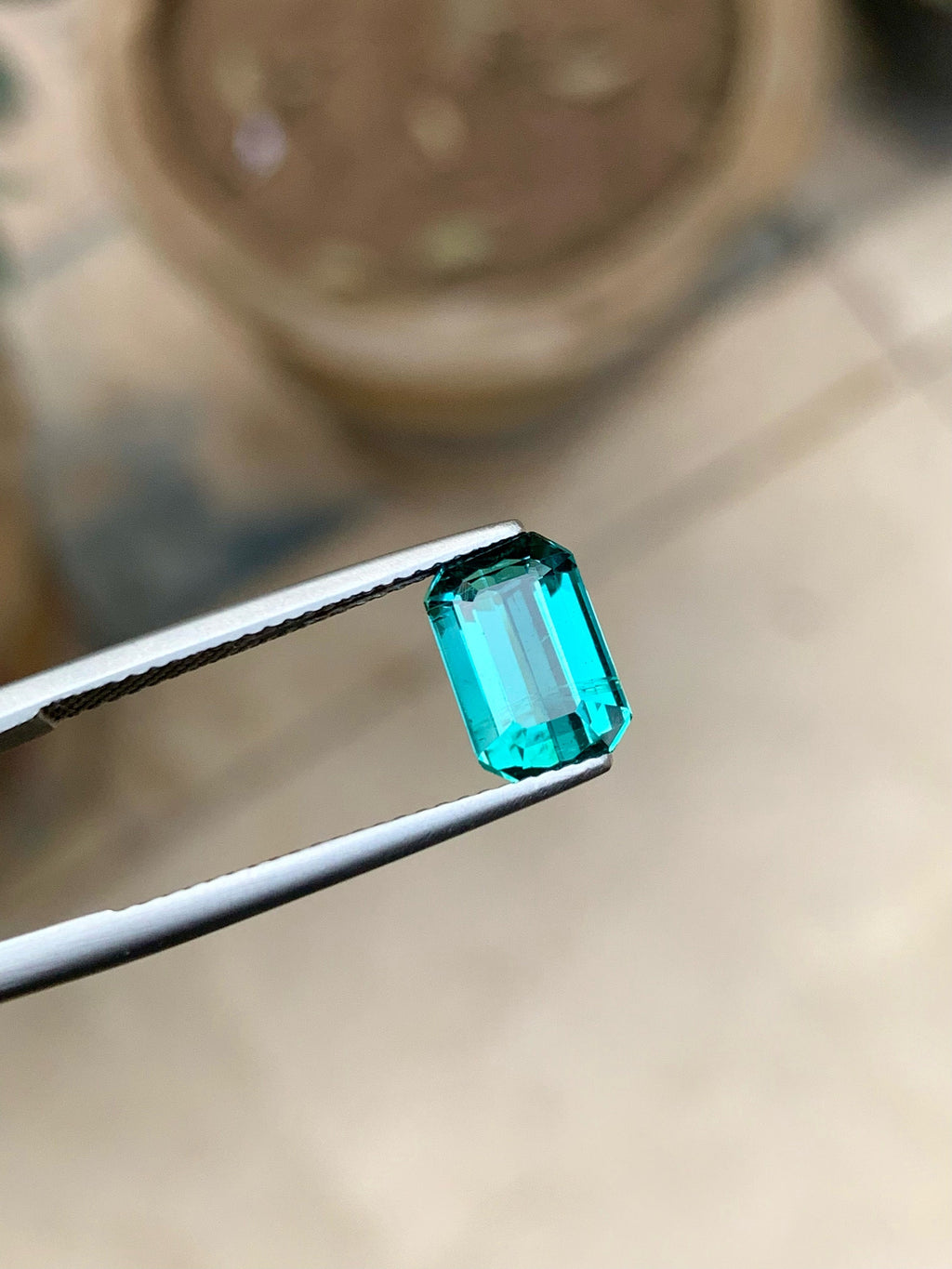 Lagoon Blue Tourmaline Gemstone: Emerald Cut, 2.60 Ct, Afghanistan