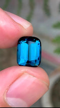 Ink Blue Tourmaline 6.20ct Cushion Cut Gemstone from Afghanistan