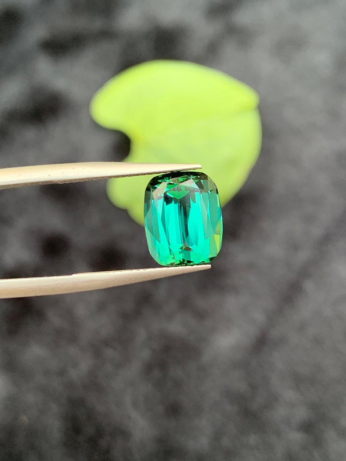 Bluish Green Tourmaline Gemstone: 4.60 CT Faceted Long Cushion Cut