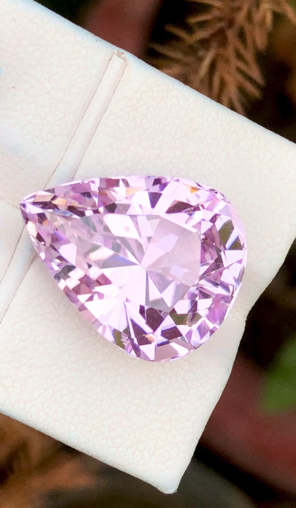 Pink Kunzite Gemstone: 22 CT Pear Shape, Afghanistan