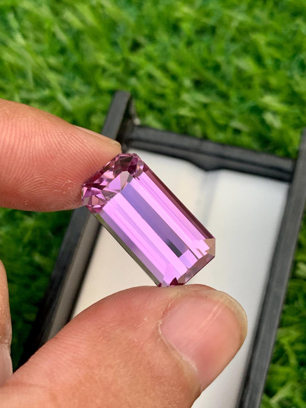 Deep Pink Kunzite Gemstone: 18.80 CT Emerald Cut, Afghanistan