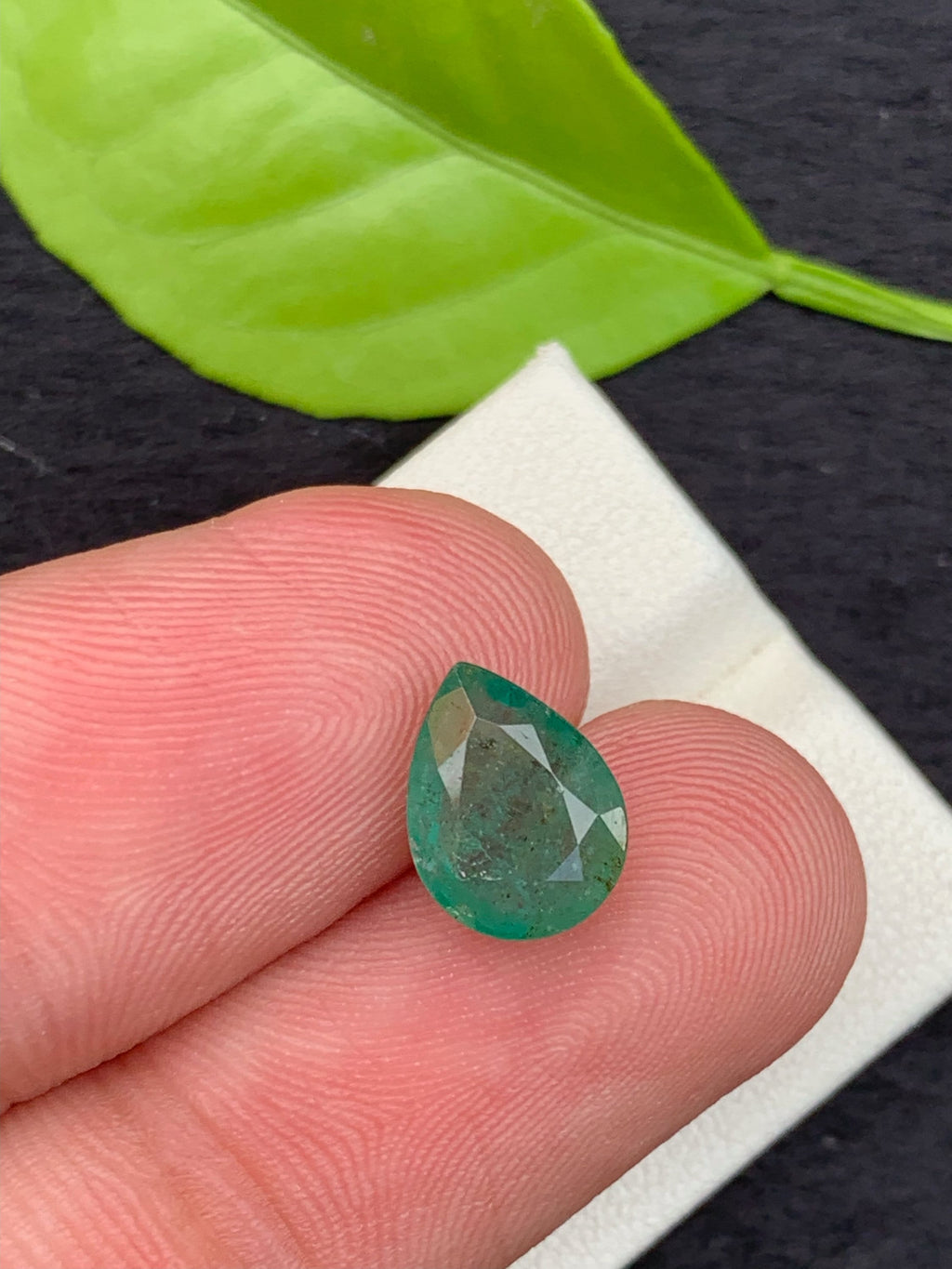 Natural Pear Cut Emerald Gemstone: 2.90 Carats, Zambia Origin