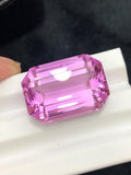 Natural Pink Kunzite Gemstone: Emerald Cut, 42.85 CT Loose Gem