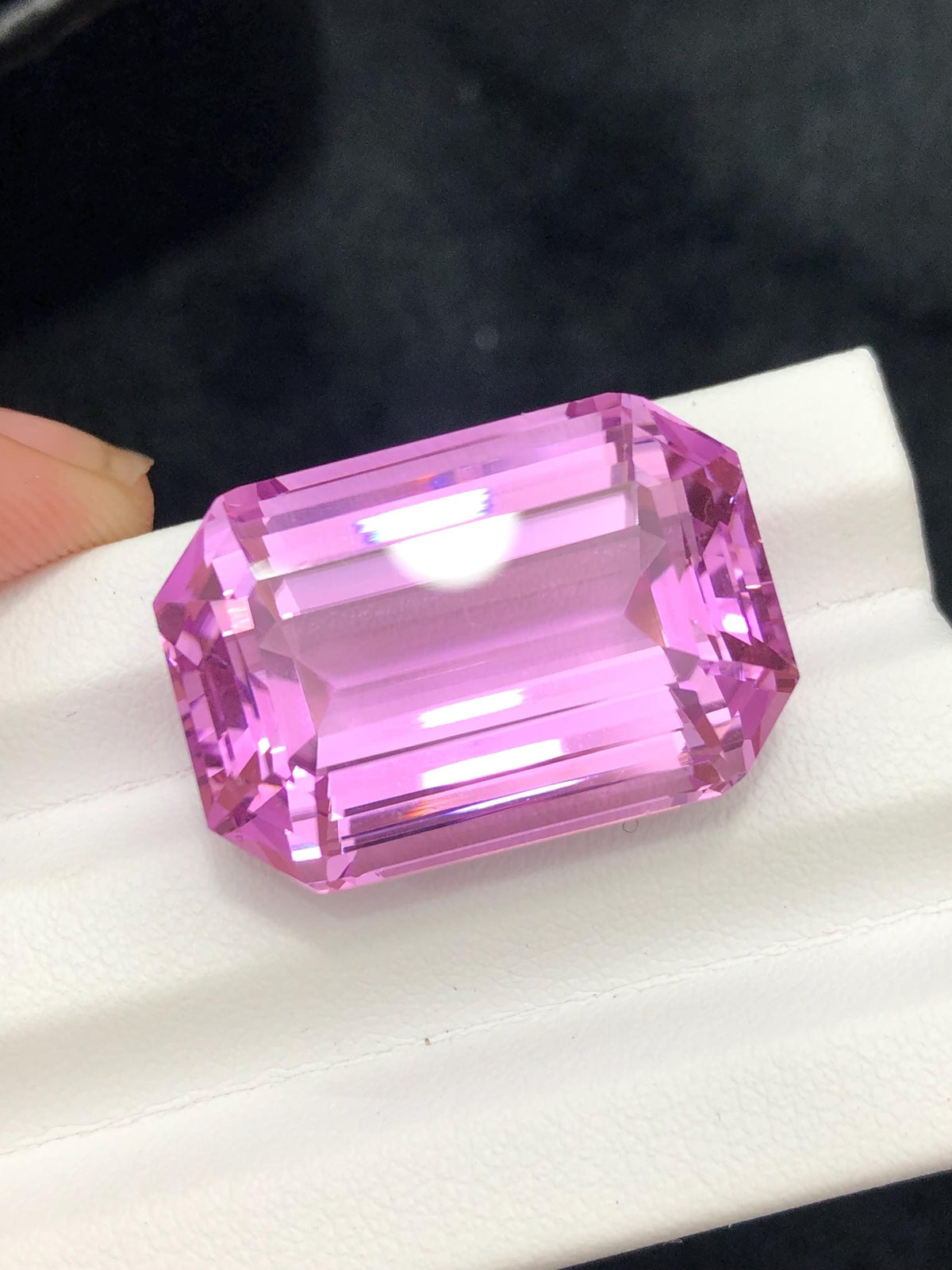 Natural Pink Kunzite Gemstone: Emerald Cut, 42.85 CT Loose Gem