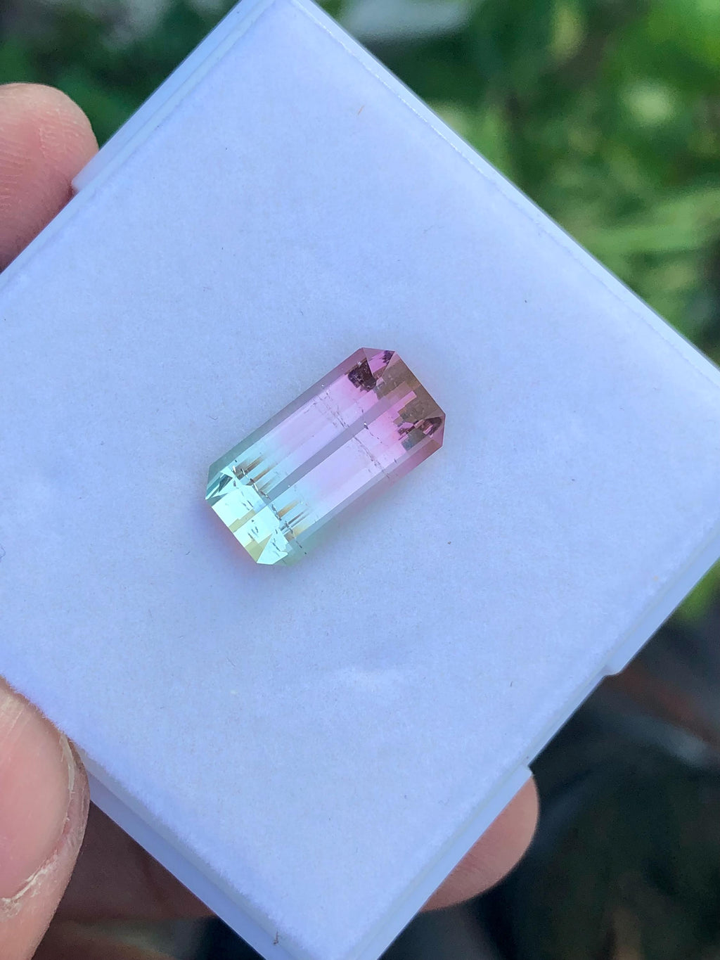 Emerald Cut Bi-Color Tourmaline Gemstone: 6.90 CT, Afghanistan Origin