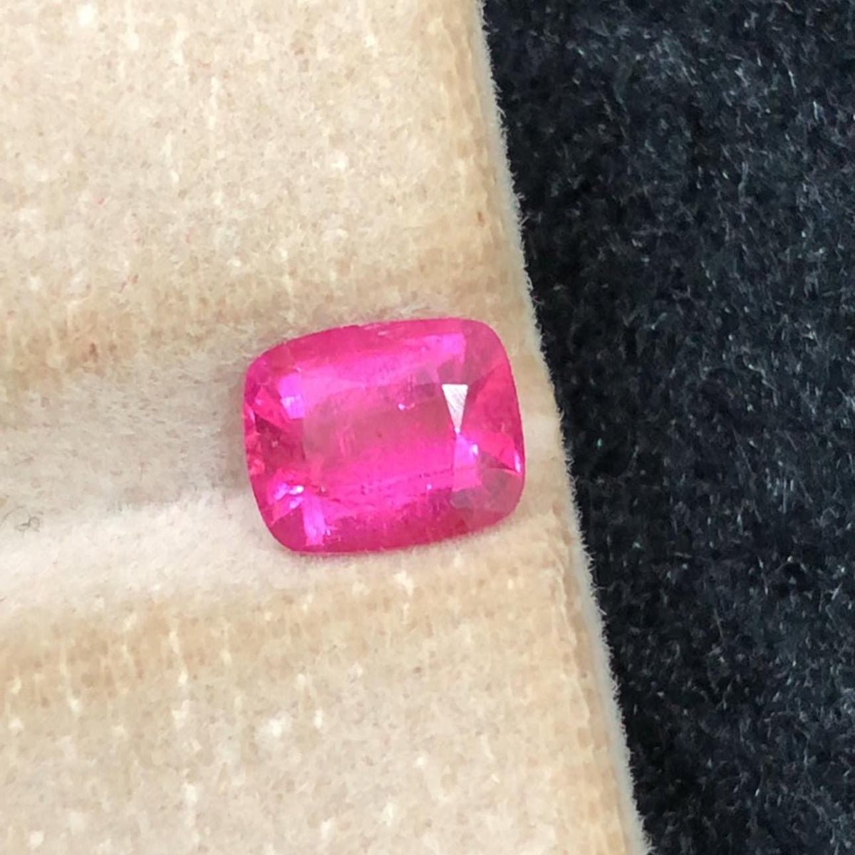 Rubellite Tourmaline 1.05ct Cushion Cut Gemstone Vivid Neon Pink from Afghanistan