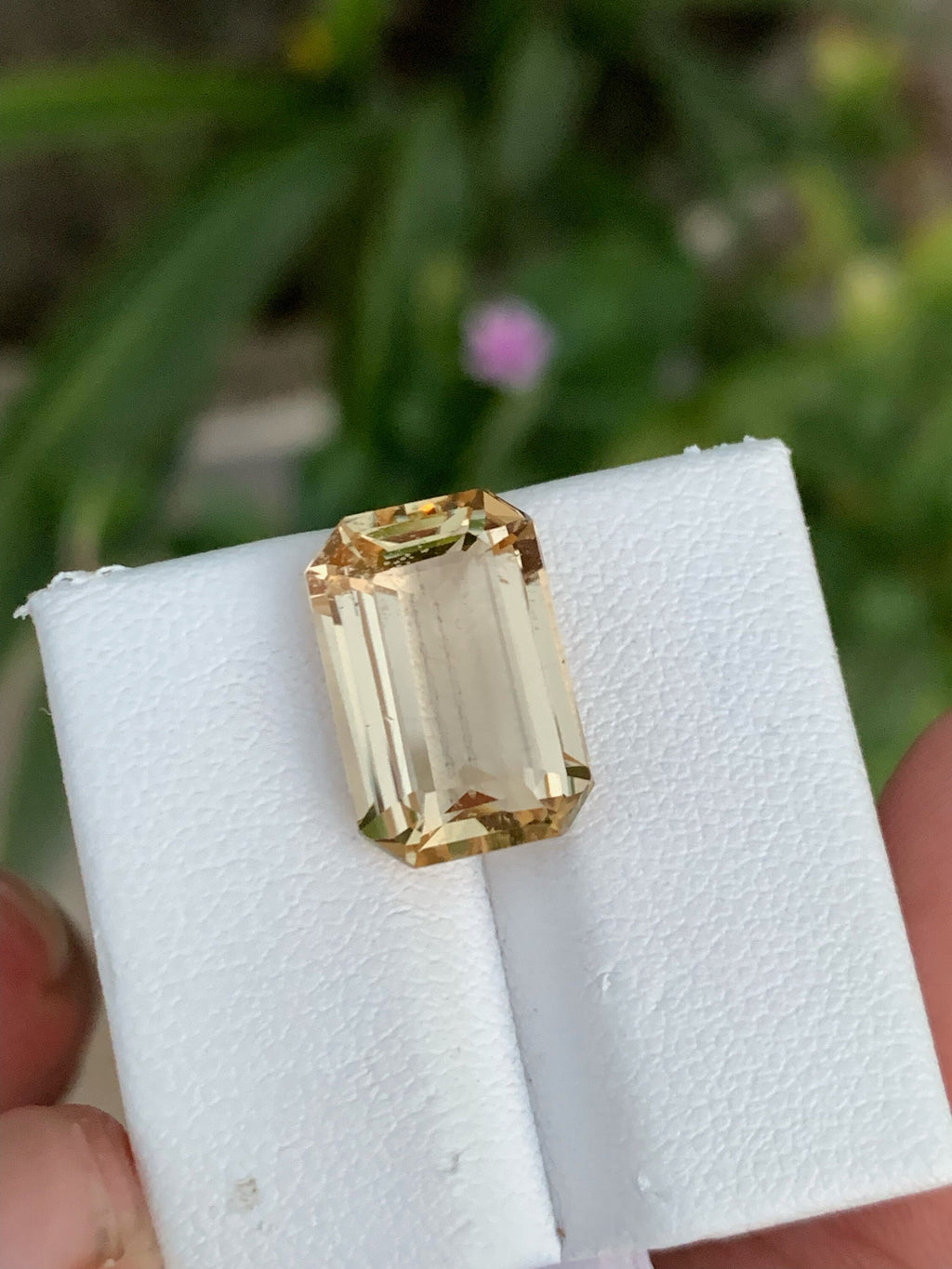 Emerald Cut Peach Topaz Gemstone: Natural 9 Carat Ring Stone