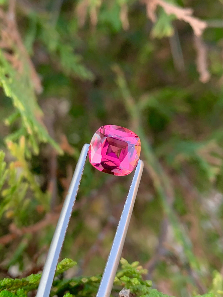 Pink Tourmaline Gemstone: 2.15 CT Cushion Cut, October Birthstone