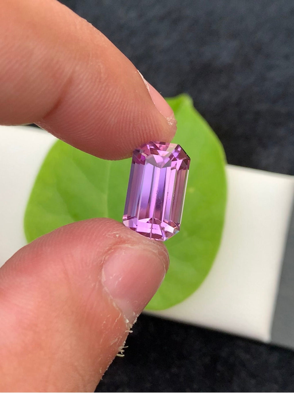 Deep Pink Kunzite Gemstone: Faceted Emerald Cut, 7.70 CT