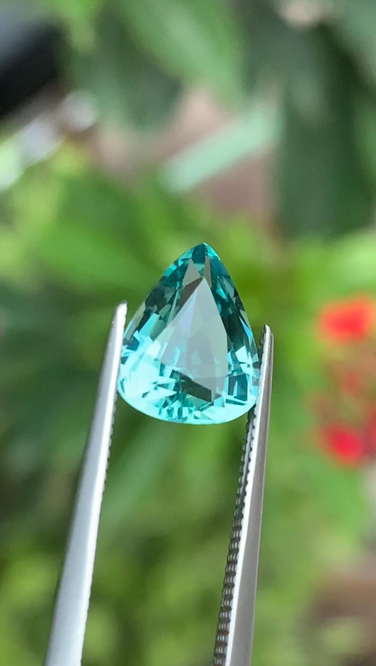 Natural 2.50 Carat Pear Cut Lagoon Tourmaline Gemstone from Afghanistan