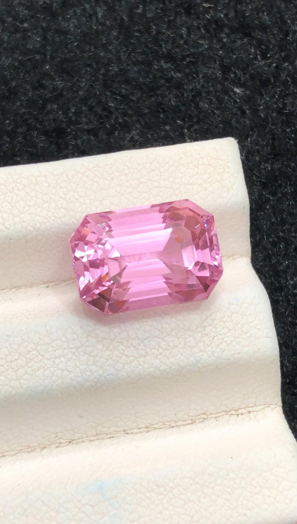 Pink Kunzite 7.55ct Emerald Cut Gemstone from Afghanistan – Elegant Pink Collector’s Gem