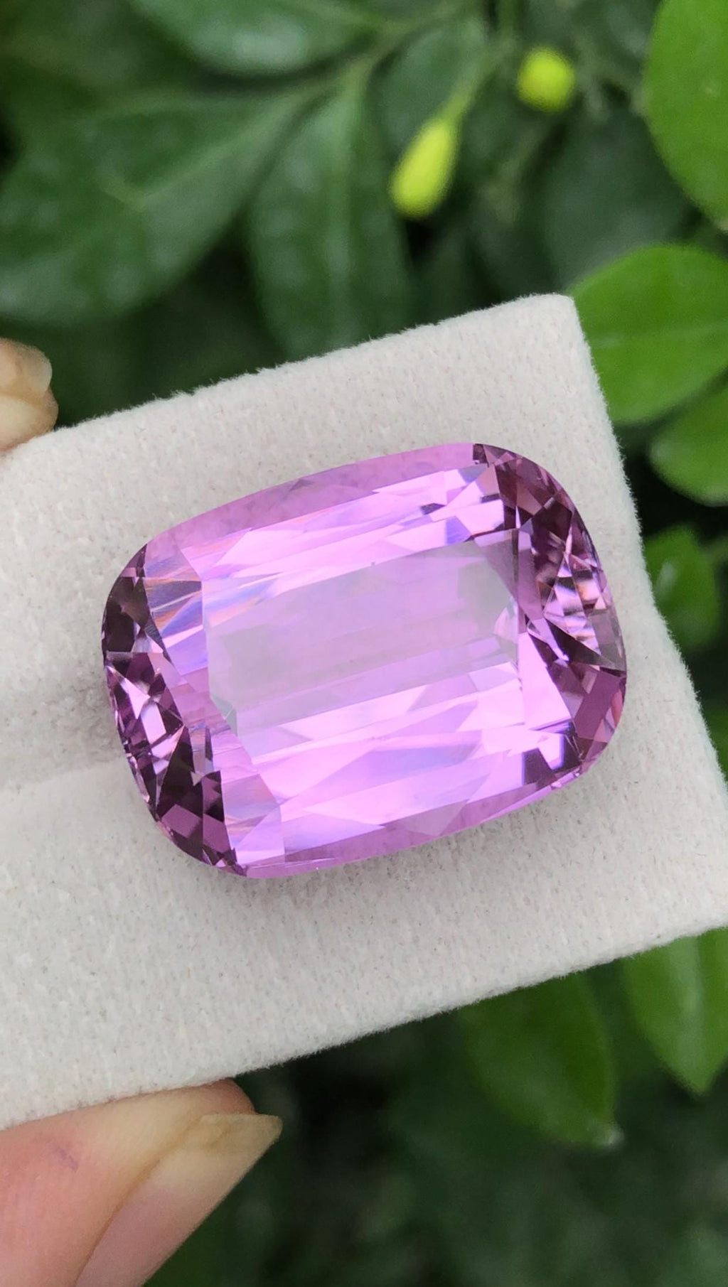 Certified Pink Kunzite 38.10ct Cushion Cut Gemstone from Afghanistan