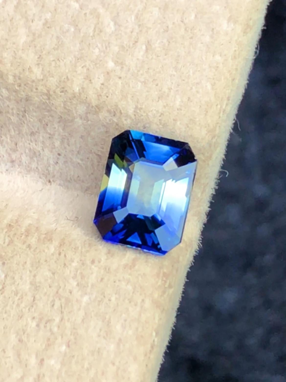 Parti Sapphire 1.14ct Emerald Cut – Bi-Color Gem from Sri Lanka