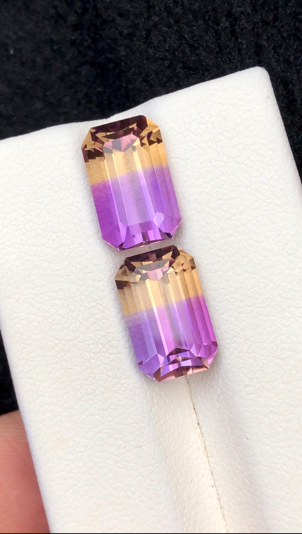 Ametrine 9.35ct Emerald Cut • Bi-Color Gemstone from Brazil