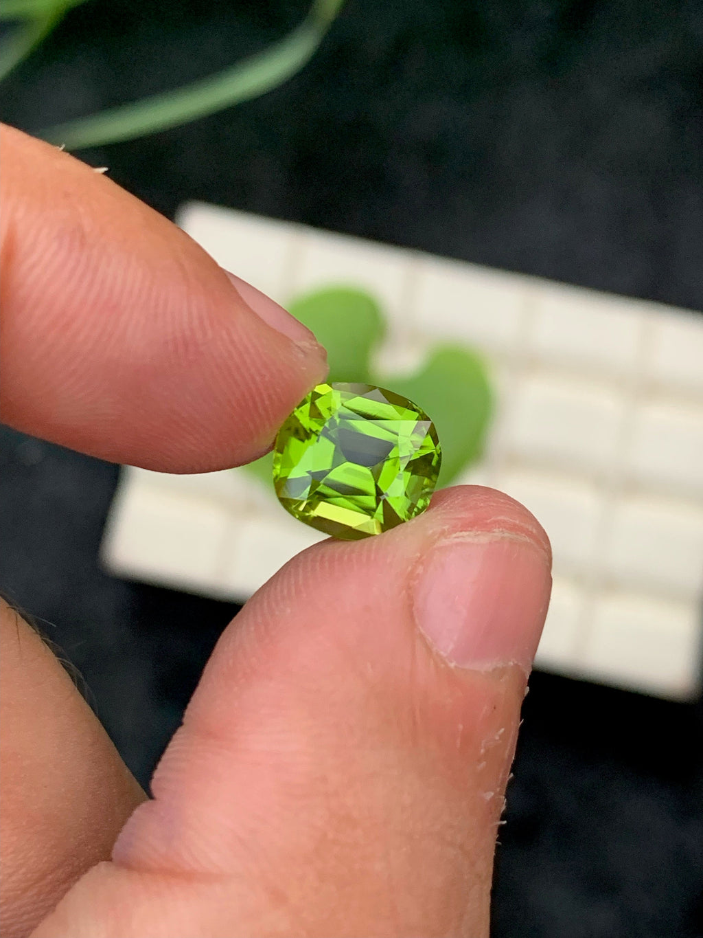 Cushion Cut Natural Peridot Gemstone: August Birthstone, 3.65 Cts