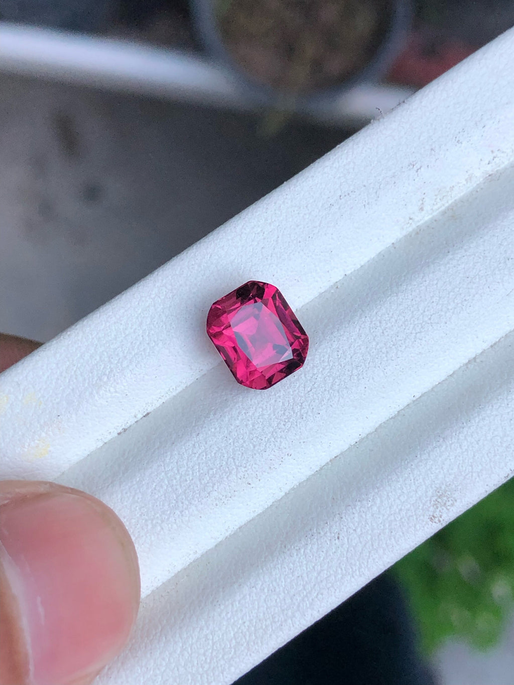 Deep Pink Tourmaline Gemstone: 3.55 Carat Emerald Cut, October Birthstone