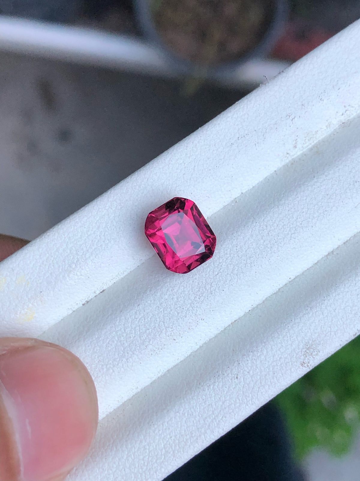 Deep Pink Tourmaline Gemstone: 3.55 Carat Emerald Cut, October Birthstone