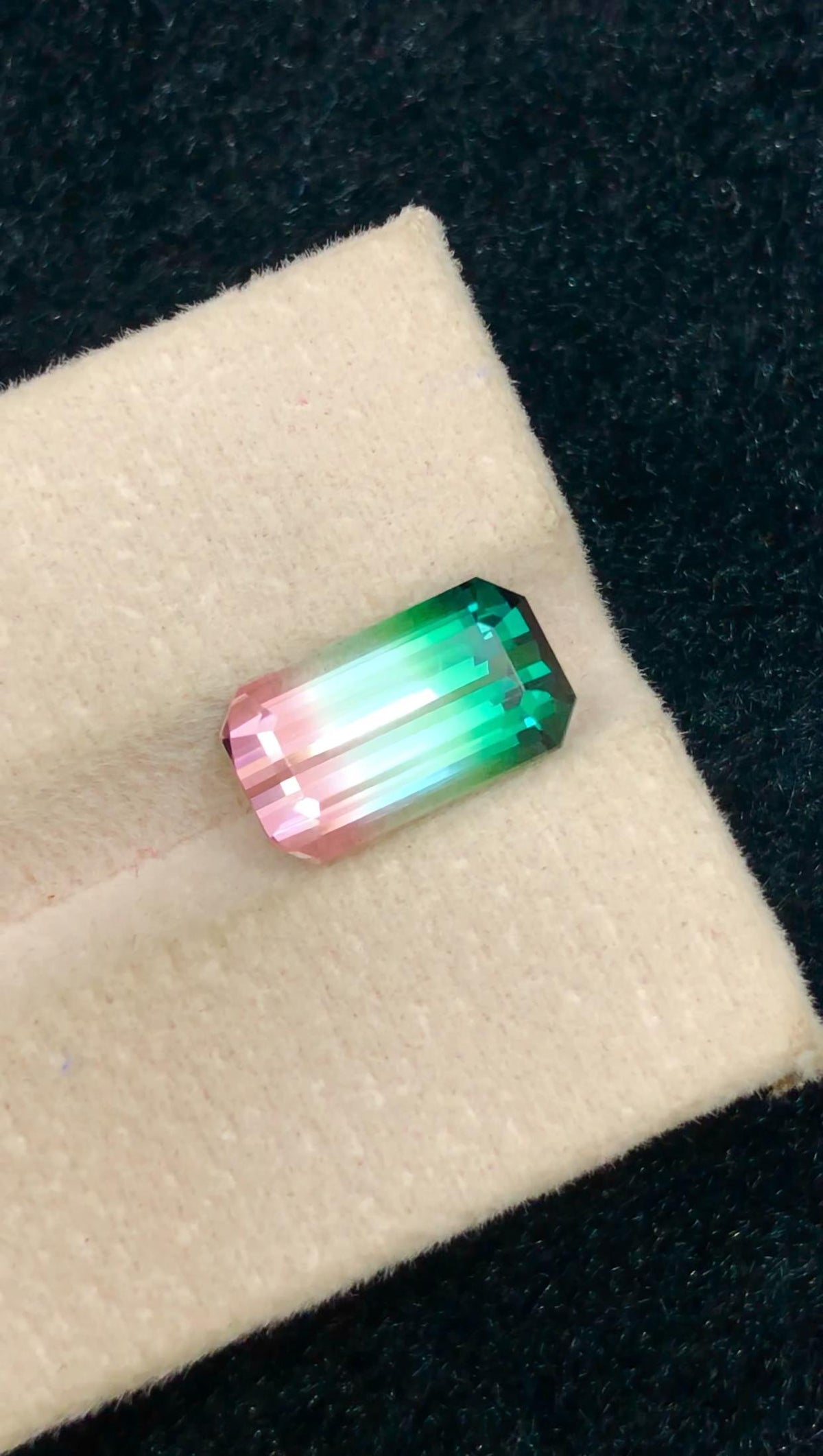 Tri-Colour Tourmaline Gemstone – Italian Flag Colours, Emerald Cut – 4.35 Carats from Afghanistan