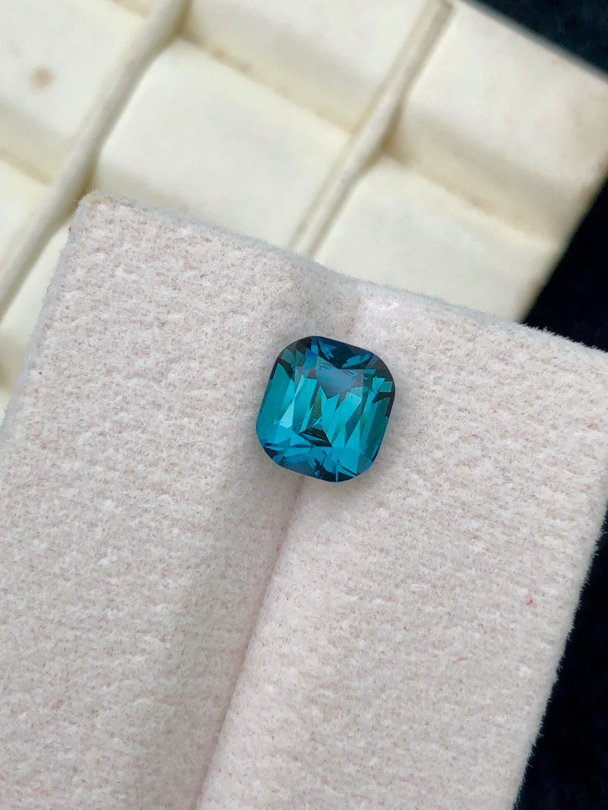 Lagoon Blue Tourmaline Gemstone: Natural Cushion Cut, 2.20 CT