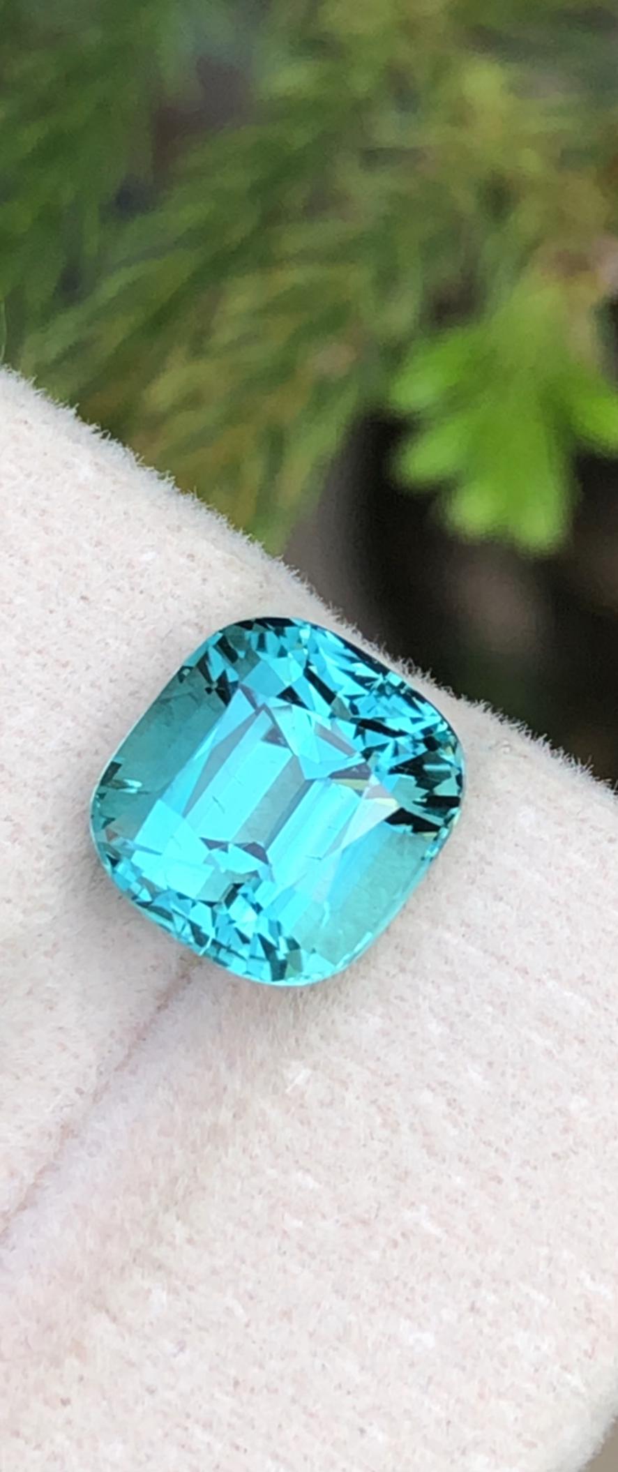 Natural Lagoon Tourmaline Gemstone – Cushion Cut, 4.55 Carats (Afghanistan)
