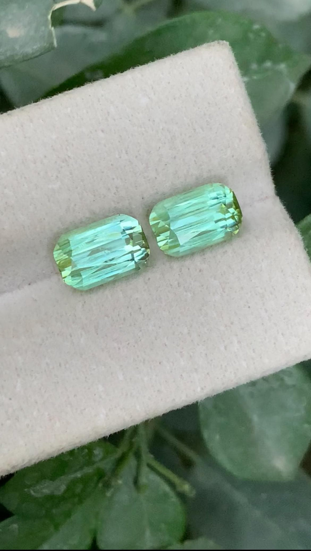 Bluish Green Tourmaline Pair 4.20ct – Cushion Cut Matching Gems from Afghanistan