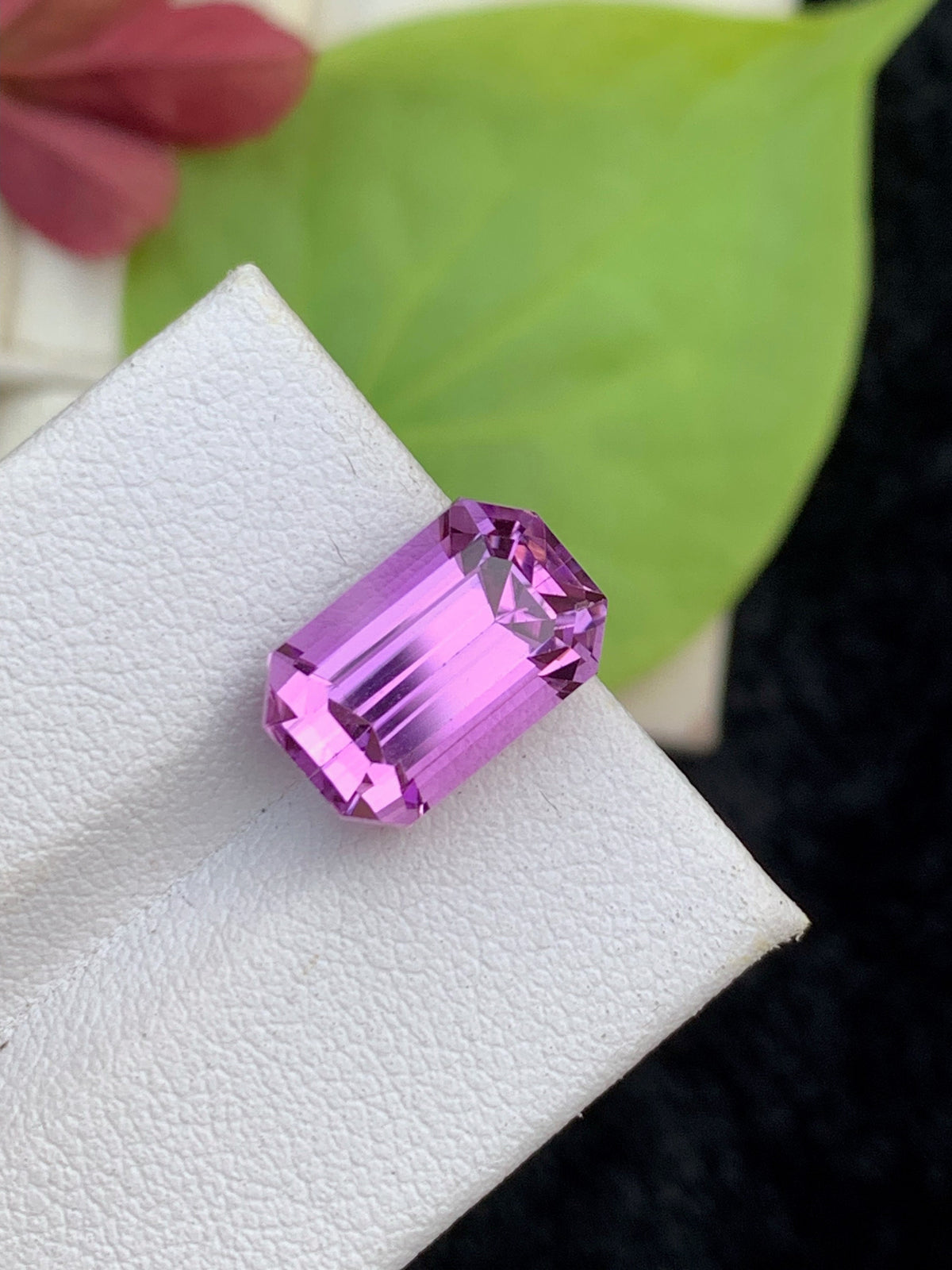 Deep Pink Kunzite Gemstone: 7.80 CT Emerald Cut Spodumene Stone