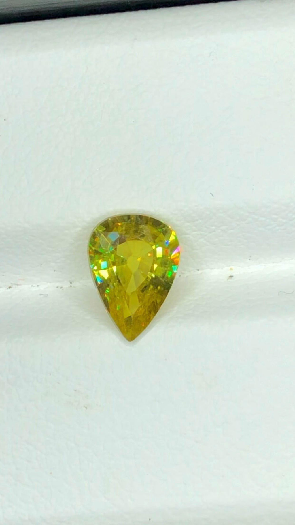 Pear Shape Sphene Gemstone: Natural Faceted Titanite, 1.30 CT
